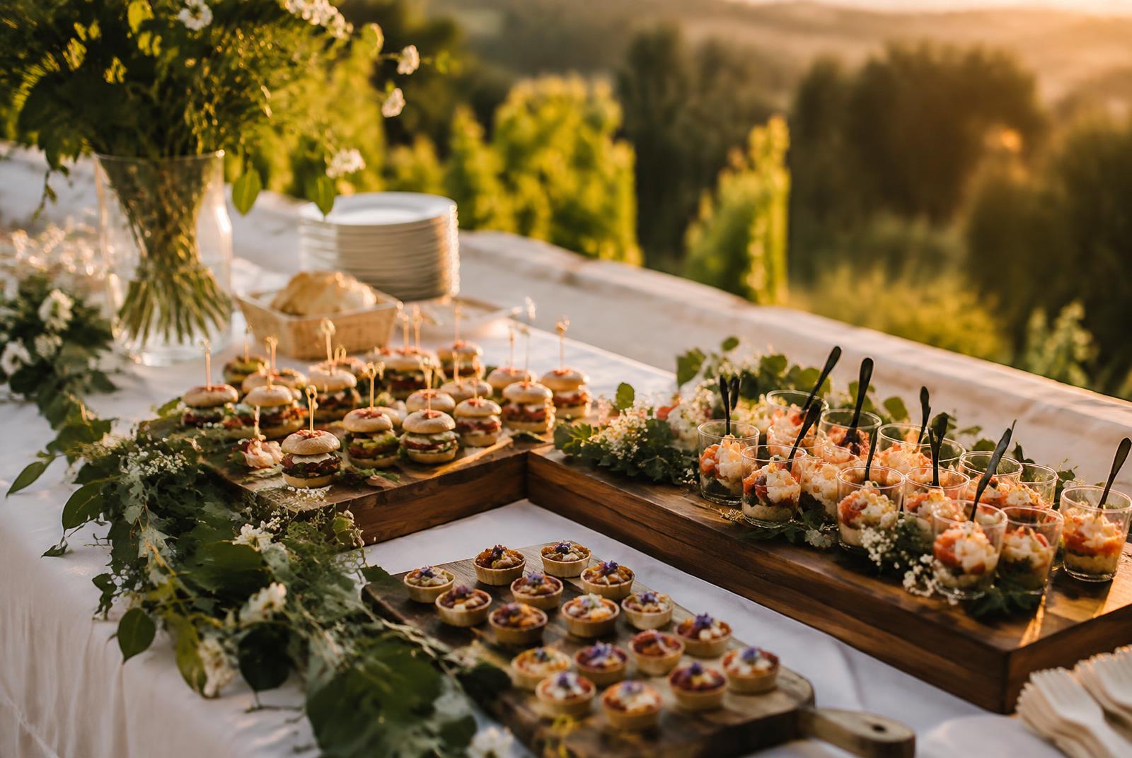 Buffet traiteur en plein air